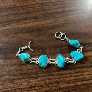 Gorgeous Silver Turquoise Women's  Bracelet